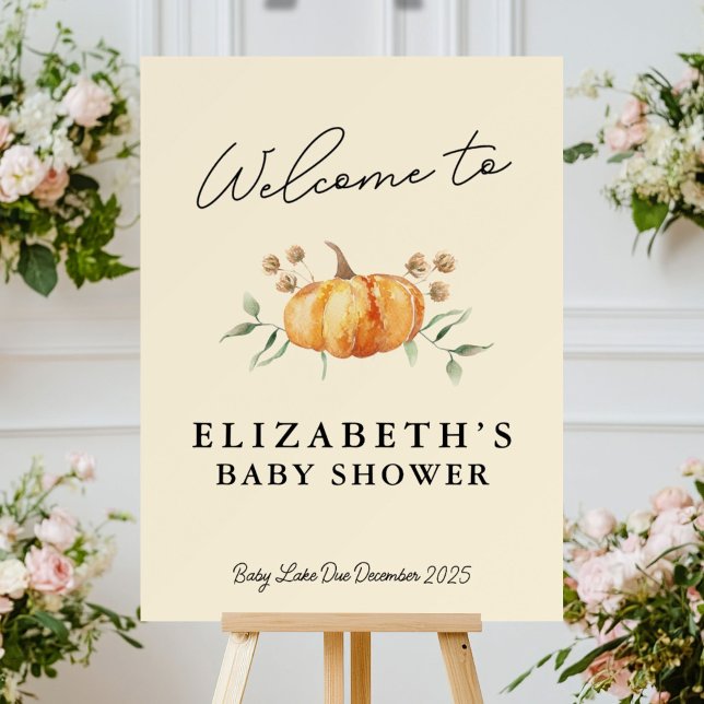 Little Pumpkin Baby Dusche Printable Begrüßungszei Poster (Von Creator hochgeladen)
