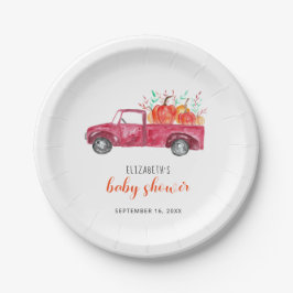 Little Pumpkin Baby Dusche Red Truck Fall Niedlich Pappteller