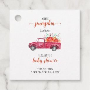 Little Pumpkin Baby Dusche Red Truck Herbst Herbst Geschenkanhänger