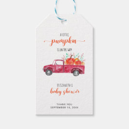 Little Pumpkin Baby Dusche Red Truck Herbst Herbst Geschenkanhänger