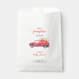 Little Pumpkin Baby Dusche Red Truck Herbst Herbst Geschenktütchen