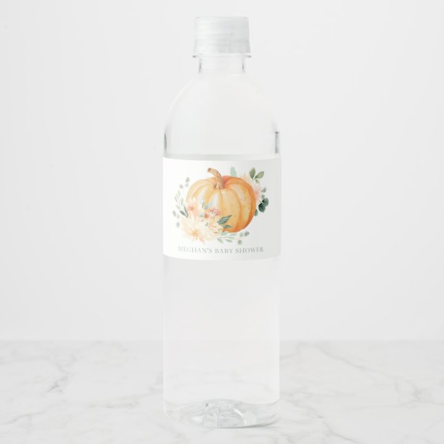Little Pumpkin Baby Dusche Wasserflaschen Labels (Vorderseite)