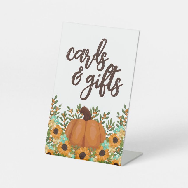 Little Pumpkin Baby Duschkarten & Geschenke Sockelschild (Vorderseite)
