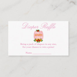 Little Pumpkin Baby Duwer Diaper Raffle Begleitkarte