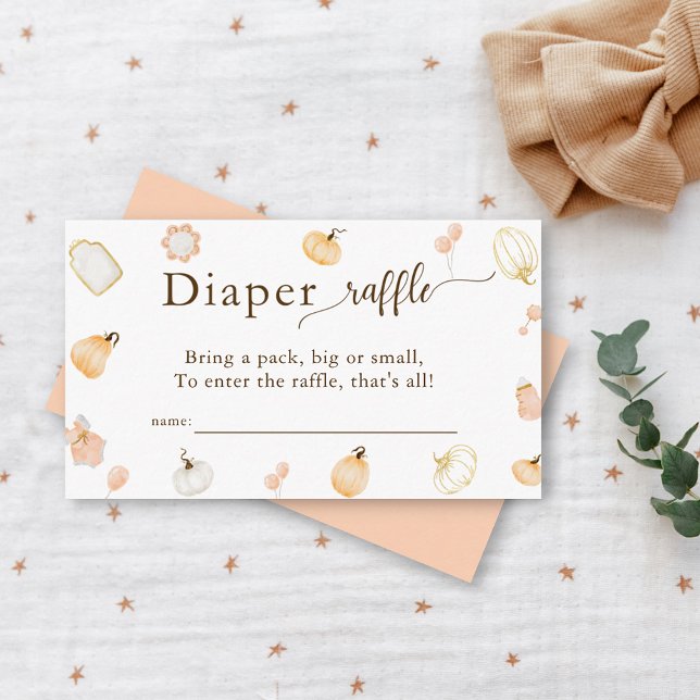 Little Pumpkin Baby Duwer Diaper Raffle Begleitkarte (Von Creator hochgeladen)