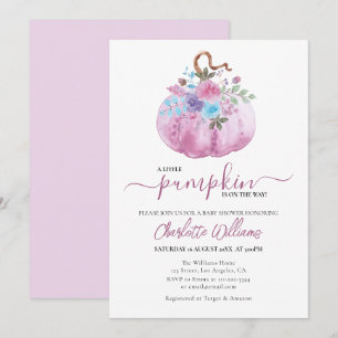 Little Pumpkin Baby Duwer Pink Girl Einladung
