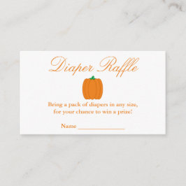 Little Pumpkin Baby Duwer Windel Raffle Card Begleitkarte