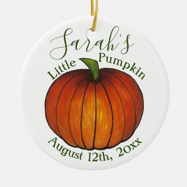 Little Pumpkin Baby Shooting Herbst Herbst Keramik Ornament (Vorne)