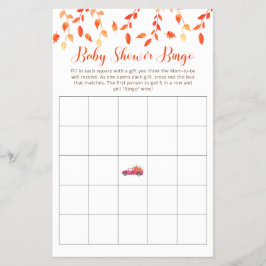 Little Pumpkin Baby Shower Bingo Red Truck Fall Flyer