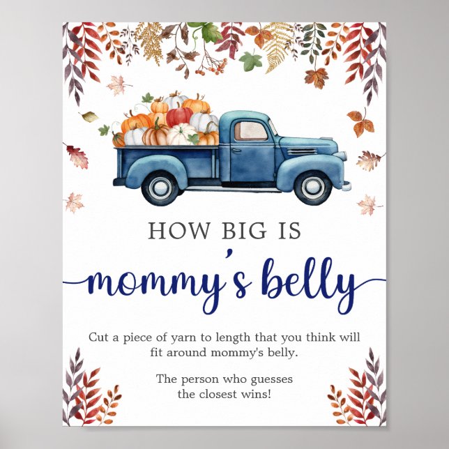 Little Pumpkin Baby Shower Bly Game Sign Poster (Vorne)