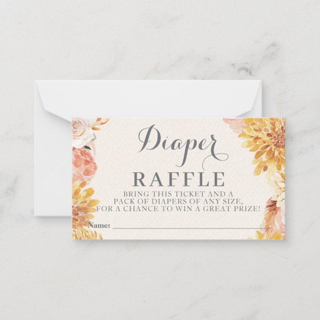 Little PUMPKIN BABY SHOWER Diaper Raffle Mitteilungskarte (Vorderseite)