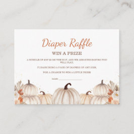 Little Pumpkin Baby Shower Diaper Raffle Ticket Begleitkarte