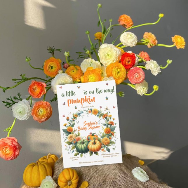 Little Pumpkin Baby Shower Einladung Autumn Floral (Von Creator hochgeladen)