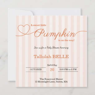 Little Pumpkin Baby Shower Einladung - Pink Bow