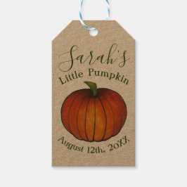 Little Pumpkin Baby Shower Favor Orange Oktober Geschenkanhänger