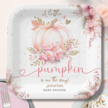 Little Pumpkin Baby Shower Girl Pink Herbst Herbst