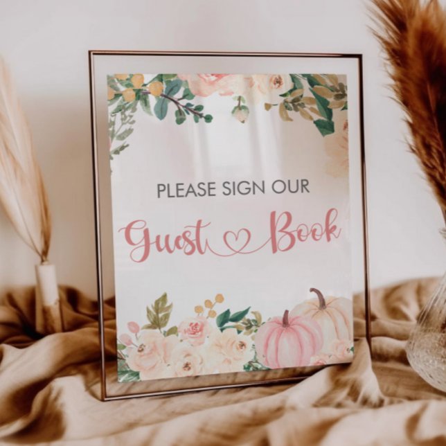 Little Pumpkin Baby Shower Guest Book Sign Poster (Von Creator hochgeladen)