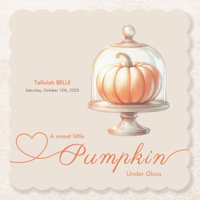 Little Pumpkin Baby Shower - Herbst Elegance Untersetzer (Vorderseite)