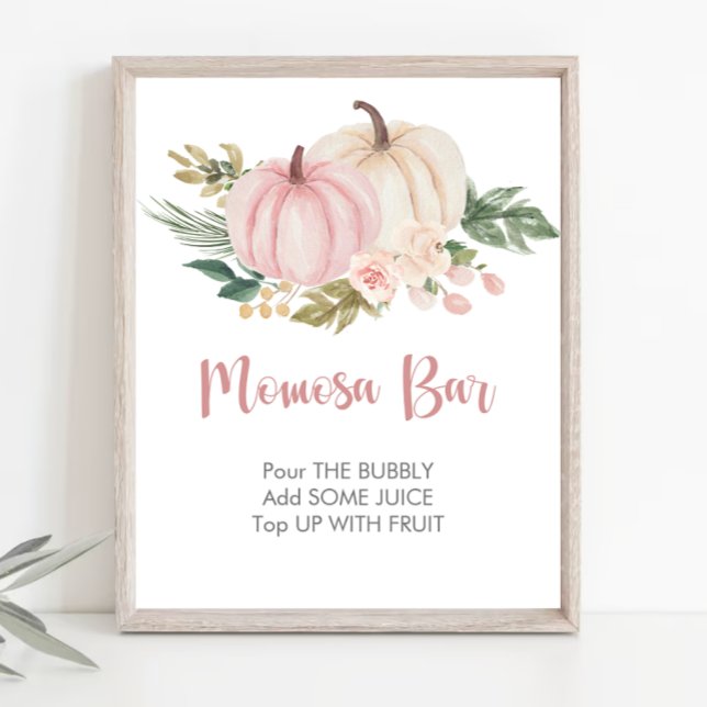 Little Pumpkin Baby Shower Momosa Bar Sign Poster (Von Creator hochgeladen)