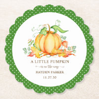 Little Pumpkin Baby Shower Paper Plate
