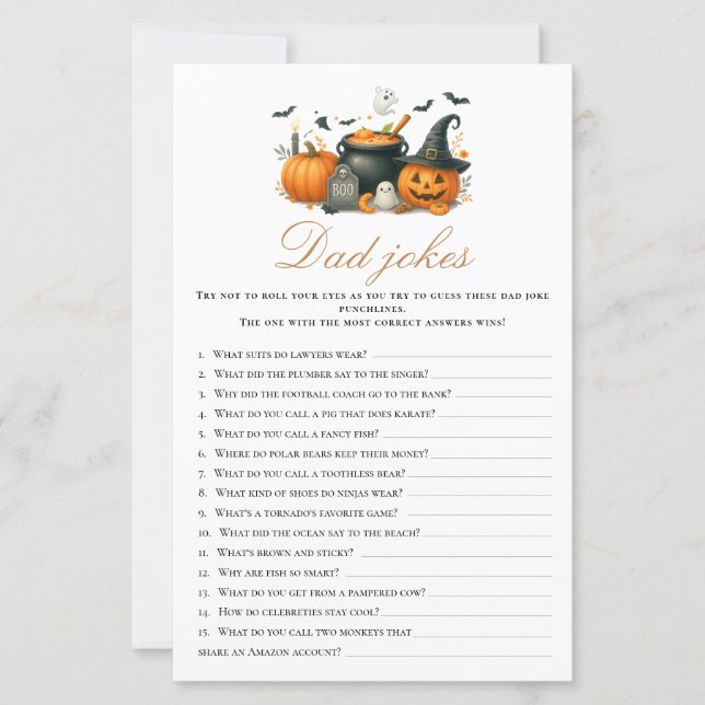 Little Pumpkin Baby Shower Vater Jock Activity Gam (Vorderseite)