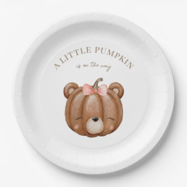 Little Pumpkin Bear Baby Dusche Pappteller