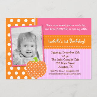 Little Pumpkin BIrthday Party Einladungen