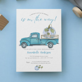 Little Pumpkin Blue Aquarell Kinderdusche Einladung