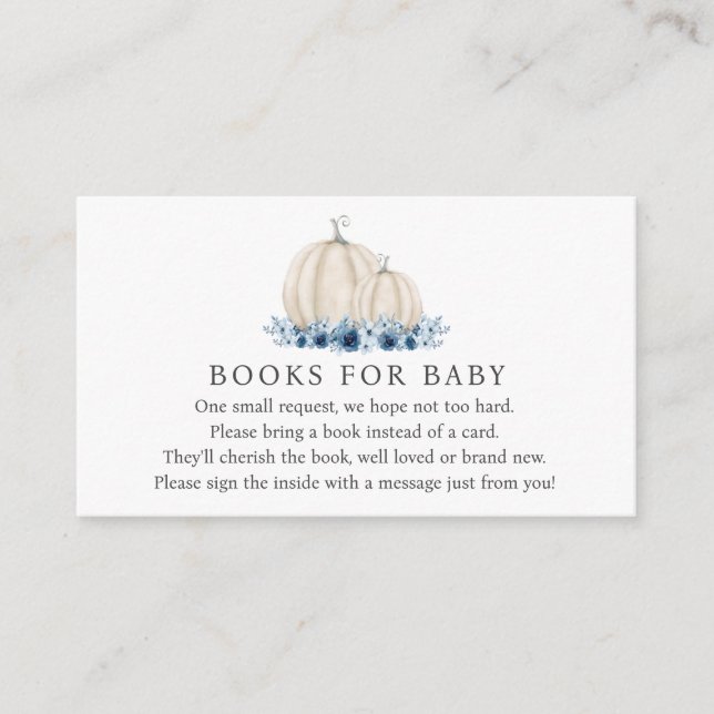 Little Pumpkin Blue Baby Books for Baby Begleitkarte (Vorderseite)