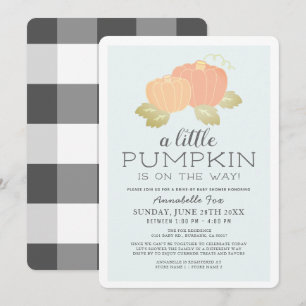 Little Pumpkin Blue Black Drive-by Baby Shower Einladung