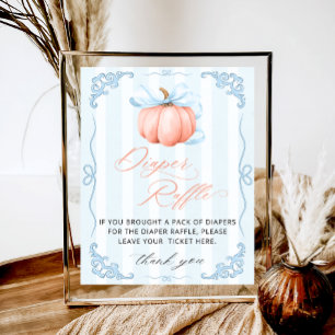 Little Pumpkin Blue Bow Babydusche Windelwanne Raf Poster