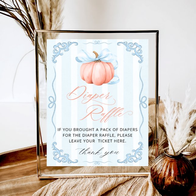 Little Pumpkin Blue Bow Babydusche Windelwanne Raf Poster (Von Creator hochgeladen)