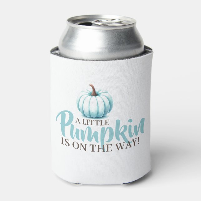 Little Pumpkin Blue Boy Baby Dusche Cooler Dosenkühler (Kanne Vorderseite)