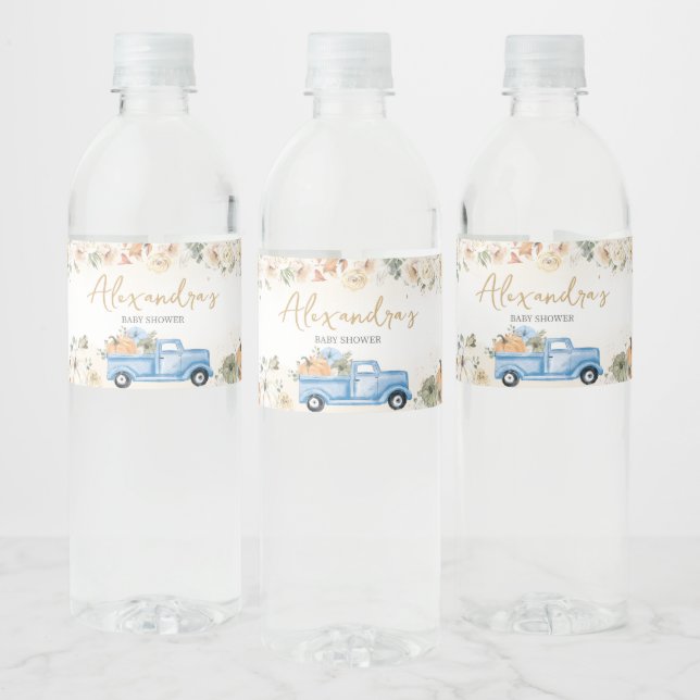 Little Pumpkin Blue Truck Baby Dusche (Flaschen)