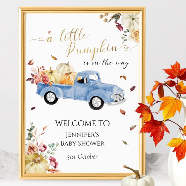 Little Pumpkin Blue Truck Baby Dusche Begrüßungsze Poster (Von Creator hochgeladen)