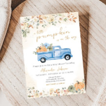 Little Pumpkin Blue Truck Baby Dusche
