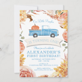 Little PUMPKIN Blue Truck Boy 1st Birthday Party I Einladung