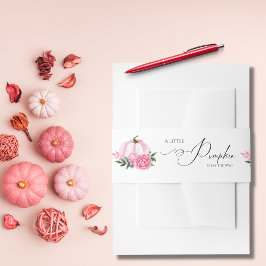 Little Pumpkin Blush Pink Rustic Baby Dusche Einladungsbanderole