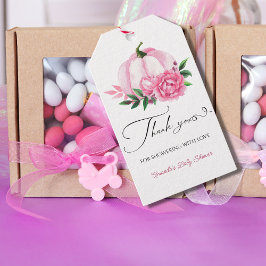 Little Pumpkin Blush Pink Rustic Baby Dusche Geschenkanhänger