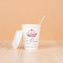 Little Pumpkin Blush Pink Rustic Baby Dusche Pappbecher