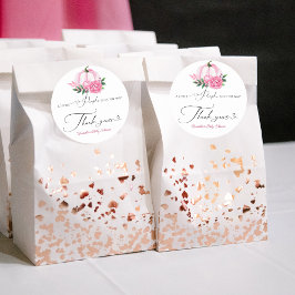 Little Pumpkin Blush Pink Rustic Baby Dusche Runder Aufkleber