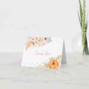 Little Pumpkin Boho Floral Dankeskarte