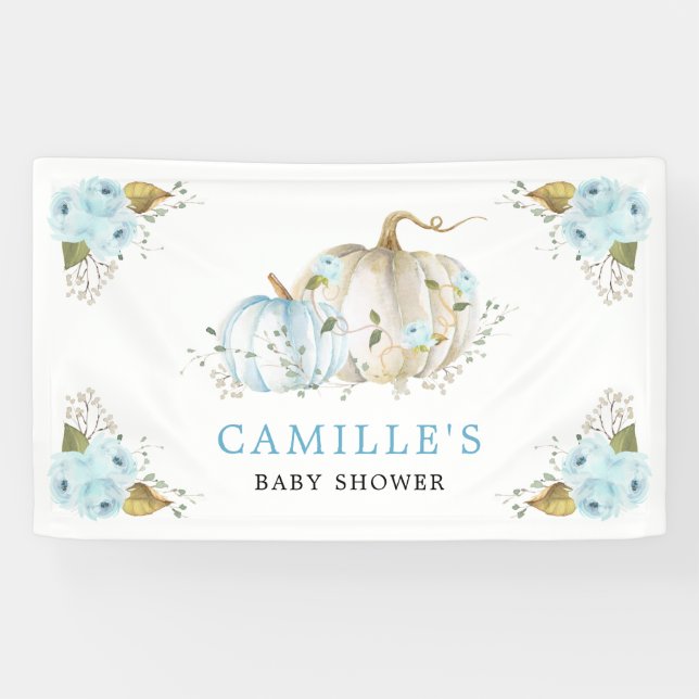 Little Pumpkin Boy Baby Shower Party Banner (Horizontal)