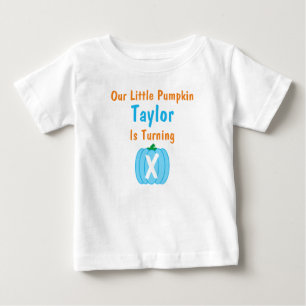 Little Pumpkin Boy Birthday Baby T - Shirt