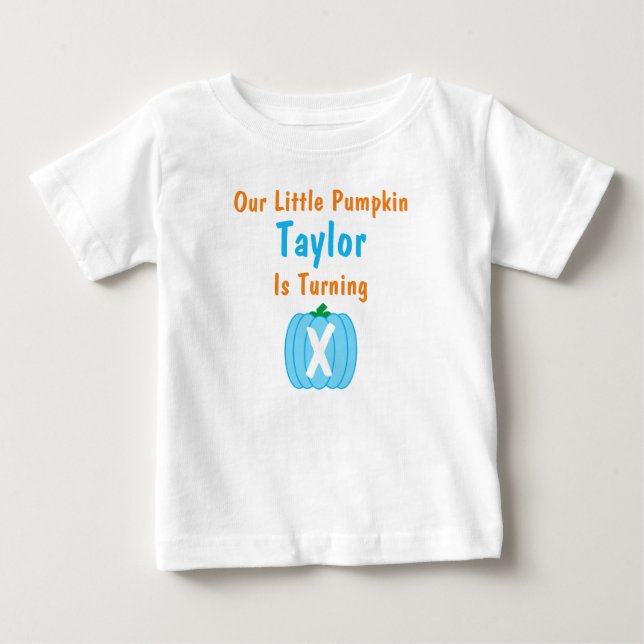 Little Pumpkin Boy Birthday Baby T - Shirt (Vorderseite)