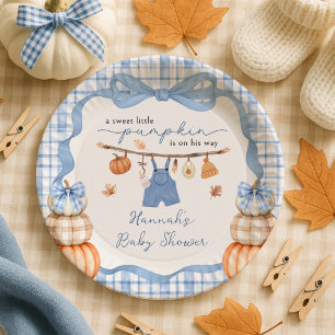 Little Pumpkin Boy Clothes Fall Baby Dusche Pappteller