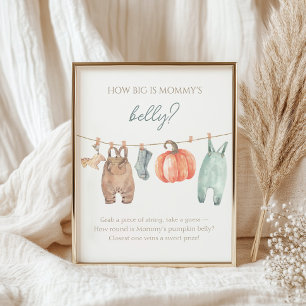 Little Pumpkin Boy Kleidung wie groß ist Mama's Ba Poster
