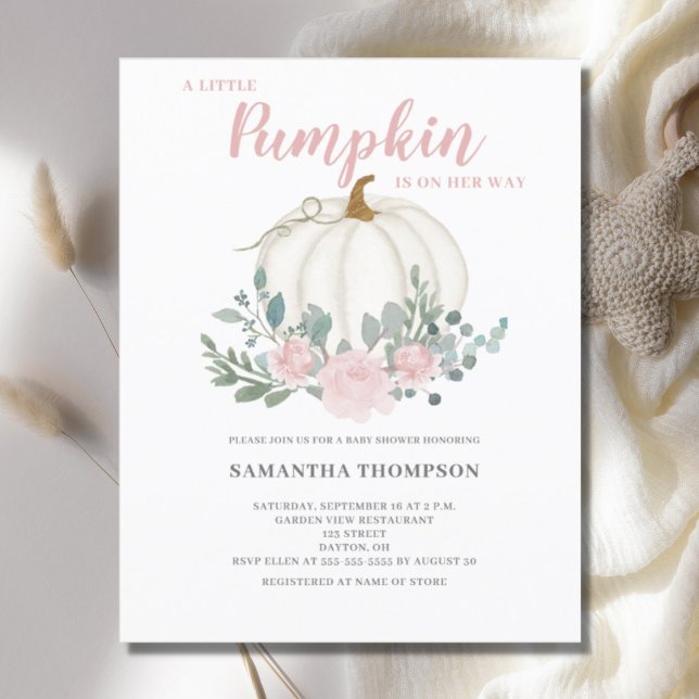 Little Pumpkin Budget Girl Babydusche Einladung (Von Creator hochgeladen)