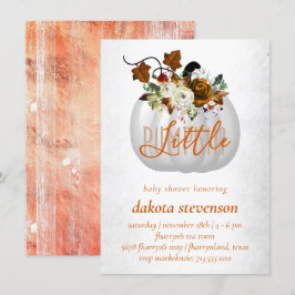 Little Pumpkin | Burnt Orange Floral Baby Shooter Einladung