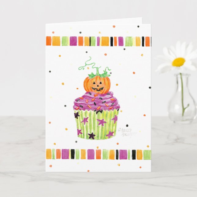 Little Pumpkin Cupcake Halloween Greeting Card Karte (Kleine Pflanze)